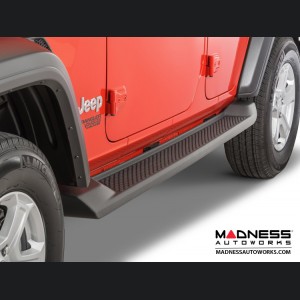 Jeep Wrangler JL Side Steps - Molded Black Plastic - 4 Door 