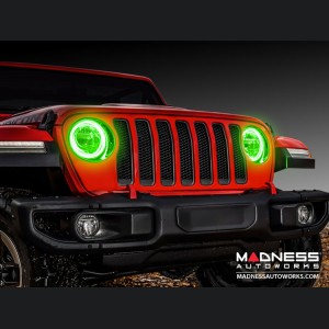 Jeep Wrangler JL LED Surface Mount Headlight Halo Kit - Green