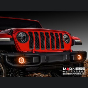 Jeep Wrangler JK Surface Mount Fog Light Halo Kit - Amber LED