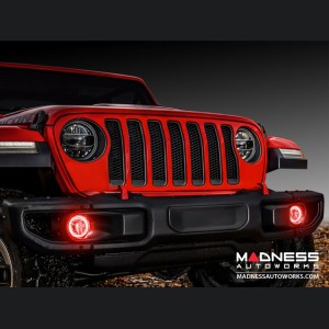 Jeep Wrangler JL LED Surface Mount Fog Light Halo Kit - Red