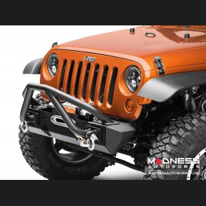 Jeep Wrangler JK XHD Bumper w/Stubby Ends & w/Double X Striker Bar - Front