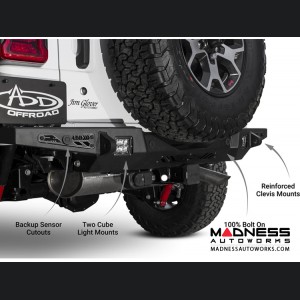 Jeep Wrangler JL Rear Bumper w/ Backup Sensors - Stealth Fighter