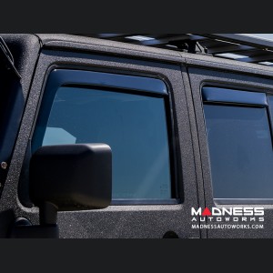 Jeep Wrangler JK Side Window Air Deflectors Front + Rear - Full Size (4pc set) 