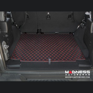 Jeep Wrangler JL Cargo Mat - Black w/ Red Stitching 