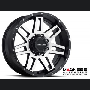 Jeep Custom Wheels (1) - Raceline - 931M - 17"x9" - Injector Black w/ Machined Finish