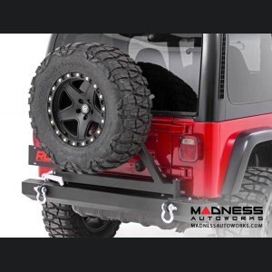 Jeep Wrangler YJ/ TJ Black Full Width Rear Bumper w/ Tire Carrier (1987 - 2006)