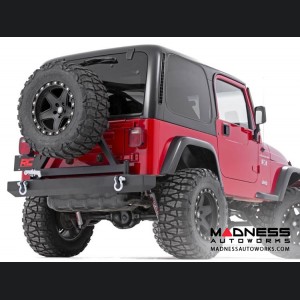 Jeep Wrangler YJ/ TJ Black Full Width Rear Bumper w/ Tire Carrier (1987 - 2006)