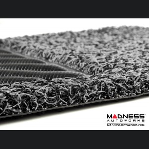 Jeep Renegade All Weather Floor Mats - Front + Rear - Rubber Woven Carpet - Black + Grey 