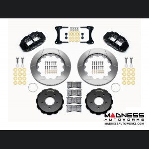 Jeep Wrangler JK Brake Conversion Kit - 14" Rotors - Wilwood Superlite 4R 4 Piston Front Brake Upgrade Kit (Black Powder Coated Calipers / GT Slotted Rotors)