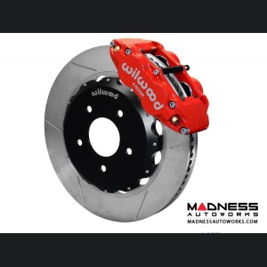 Jeep Wrangler JK Brake Conversion Kit - 14" Rotors - Wilwood Superlite 4R 4 Piston Front Brake Upgrade Kit (Red Powder Coated Calipers / GT Slotted Rotors)