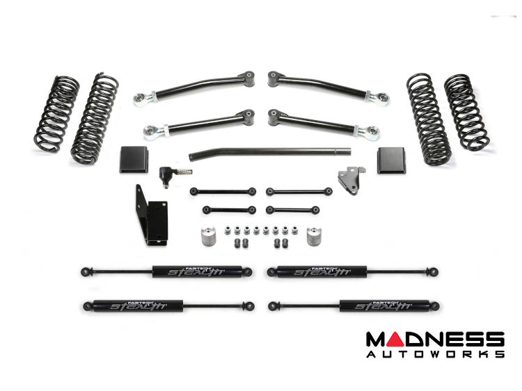 Jeep Gladiator Lift Kit - Fabtech - Trail Lift System - 5" w/Stealth Shocks - w/Drag Link/Trail Kit - Diesel - `20-`25