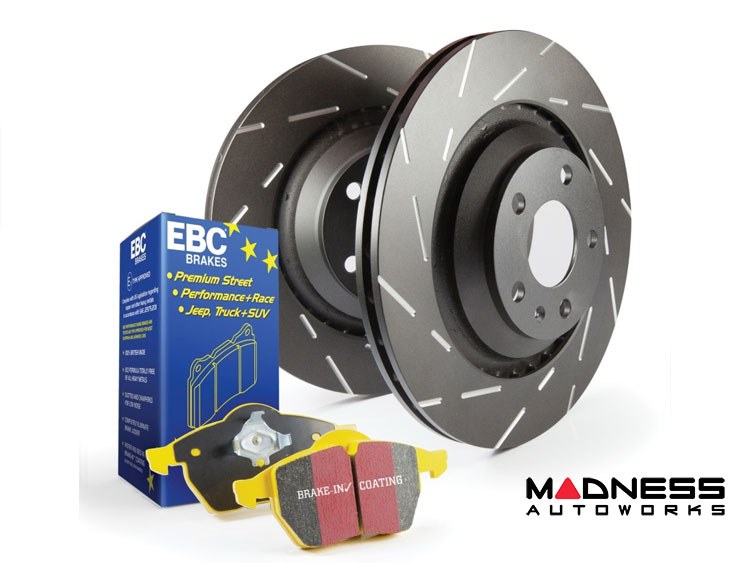 Jeep Renegade Brake Pads + Rotors - Rear - S9 USR Slotted Rotors - Yellowstuff Pads 
