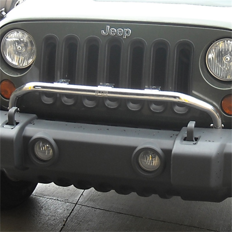 Jeep Wrangler JK Light Bar - Bumper Mounted - Rugged Ridge - Stainless Steel - `07-`18