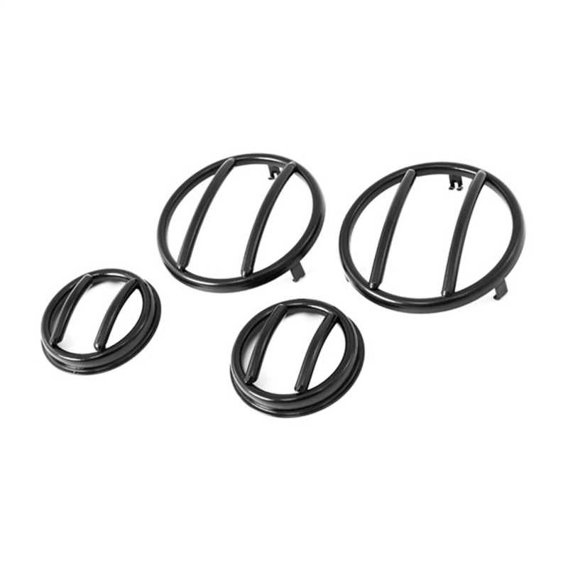 Jeep Wrangler JK Turn Signal & Side Marker Guard - Front - Rugged Ridge - Euro Style - Black - `07-`18