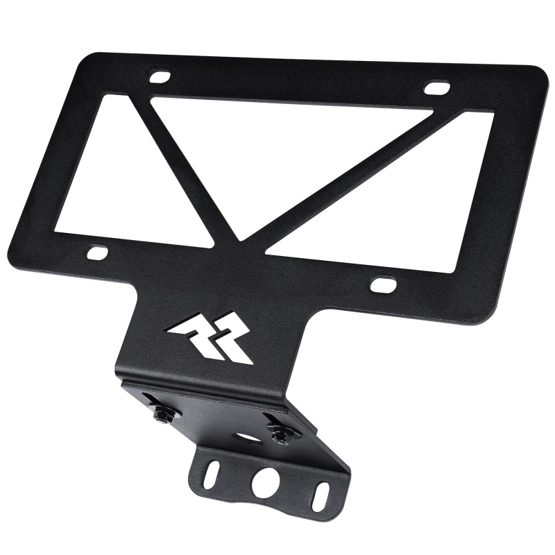 Jeep Wrangler JL Tag Relocation Bracket - Rear - Rugged Ridge - Adjustable - Satin Black - `18-`22
