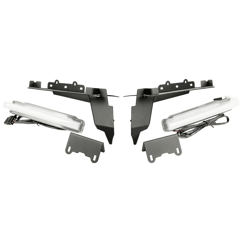 Jeep Gladiator Fender Flare - Front - Rugged Ridge - Chop Brackets w/ Daytime Running Lights - Matte Black - `20-`22