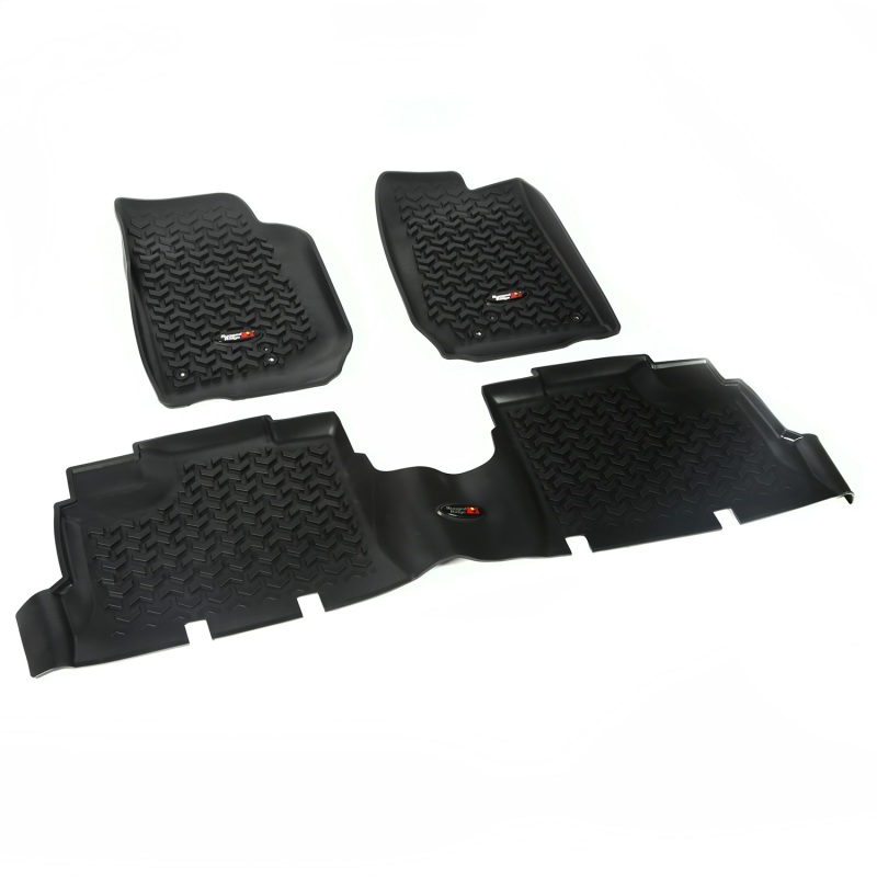 Jeep Wrangler JK Floor Liner Kit - Front/Rear - Rugged Ridge - All Terrain - Black - `07-`18