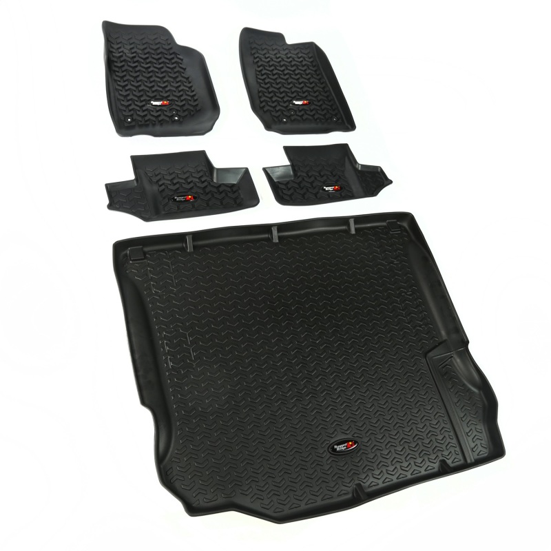 Jeep Wrangler JK Floor Liner Set - Front + Rear - Rugged Ridge - Black - `11-`18