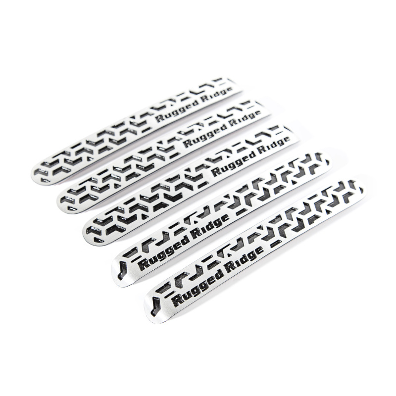 Jeep Wrangler JK Door Handle Inserts - Doors and Rear Tailgate - Rugged Ridge - Contrast Tread Pattern - Black - `07-`18