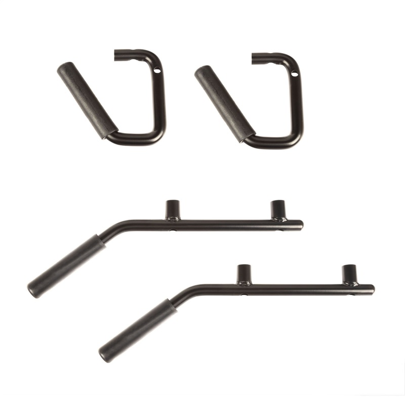 Jeep Wrangler JK Grab Handles - Front + Rear - Rugged Ridge - Steel - Black - `07-`18
