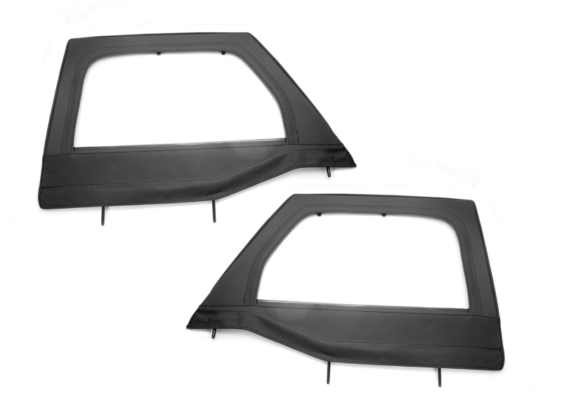 Jeep Wrangler JK Upper Soft Doors - Front - Rugged Ridge - Black Diamond - `07-`18