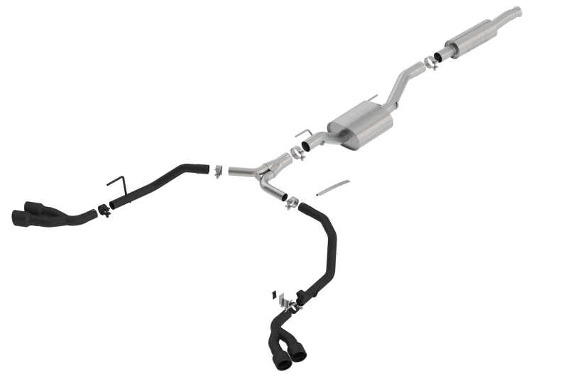 Jeep Gladiator Performance Exhaust - Borla - Cat Back S-Type - Ceramic Black - 3.6L - `20-`23