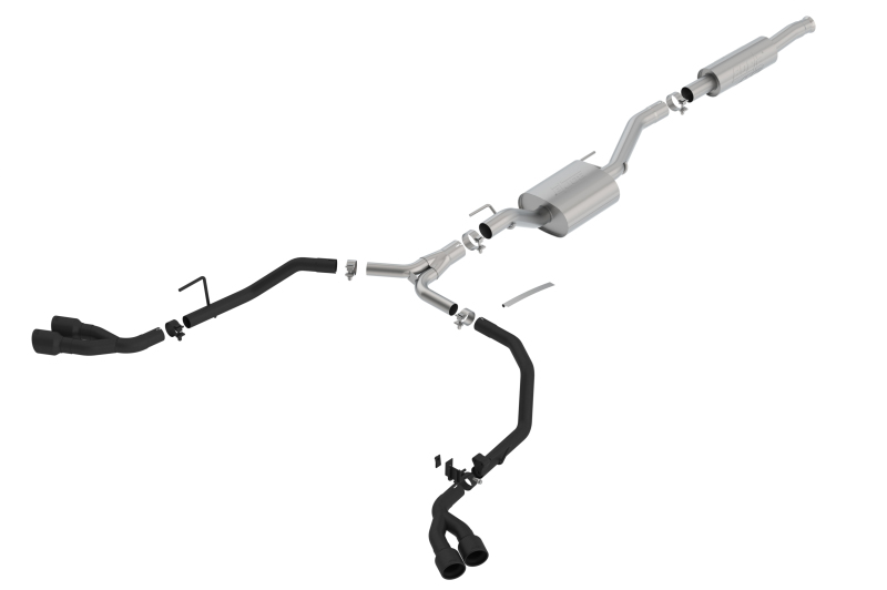 Jeep Gladiator Performance Exhaust - Split Side Exit - Borla - ATAK, Cat Back - Black - 3.6L - `20-`23