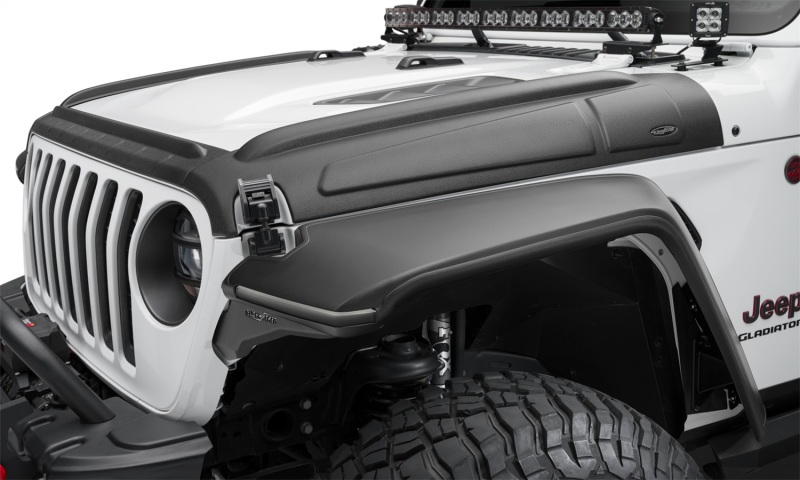 Jeep Gladiator Trail Armor Hood Armor (3pc) - Front - Bushwacker - TrailArmor Hood Guard - Black - `20-`22