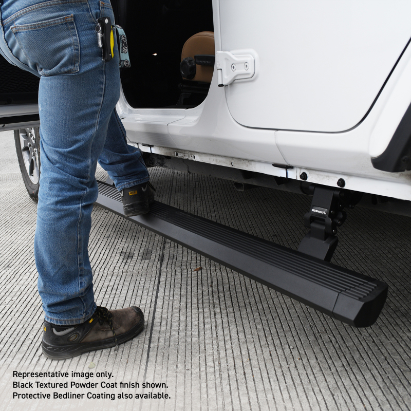 Jeep Gladiator Running Boards - Go Rhino - VoltStep Electric Running Board Kit - Bedliner Coating - `20-`24