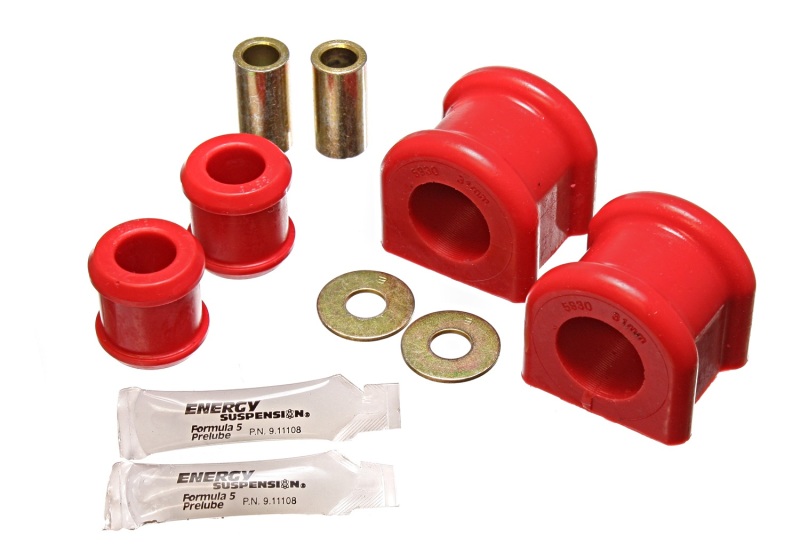 Jeep Wrangler JK Sway Bar and Endlink Bushing Set - Front - Energy Suspension - 31mm - Red - `07-`11
