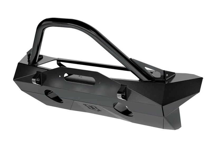 Jeep Gladiator Front Bumper - ICON - Pro Recessed Impact with Bar & Tabs - Textured semi-gloss black - 2020+