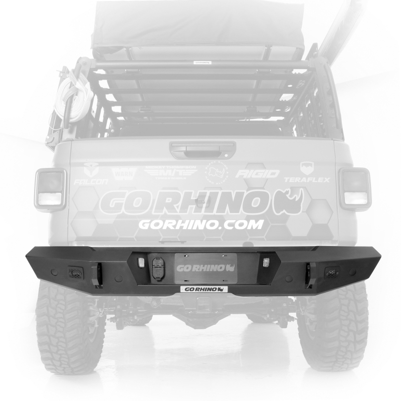 Jeep Gladiator Bumper - Rear - Go Rhino - Trailline Rear Full Width - Textured Black - `20-`22