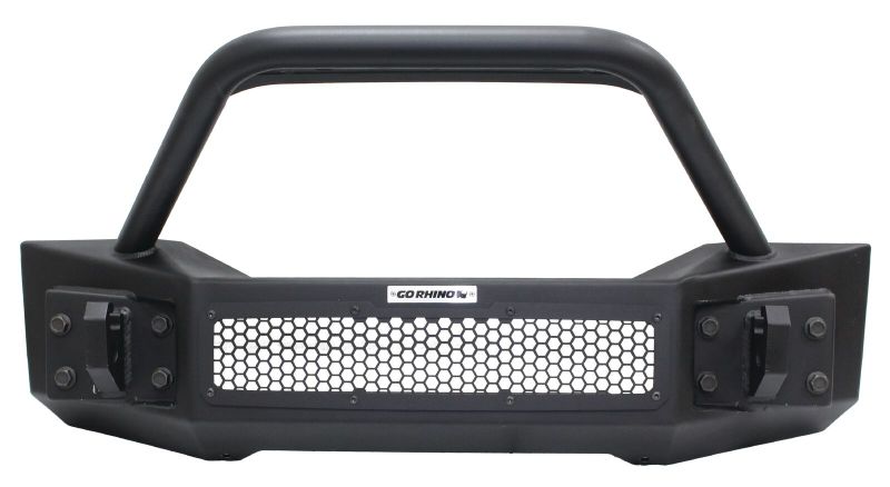 Jeep Gladiator Bumper - Front - Go Rhino - Rockline Front Stubby w/ Overrider - Textured Black - `07-`20