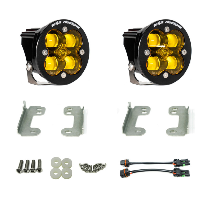 Jeep Wrangler JL Fog Light Pocket Kit - Baja Designs - Squadron SAE - Amber - `18-`20