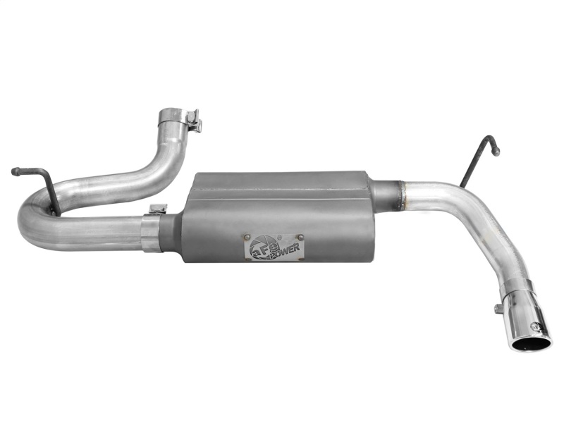 Jeep Wrangler JK Axle-Back Exhaust - aFe - Scorpion 2-1/2in Alum Steel - Polished - V6-3.6/3.8L - `07-`18