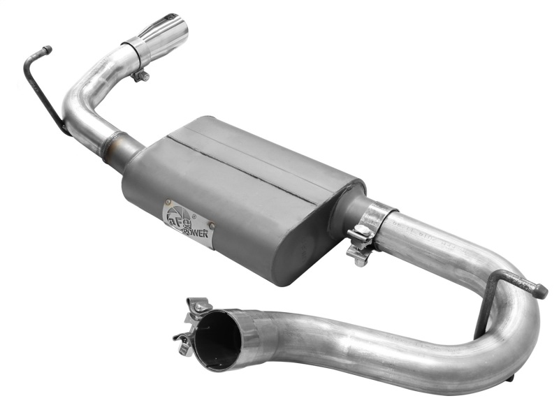 Jeep Wrangler JK Axle-Back Exhaust - aFe - Scorpion 2-1/2in Alum Steel - Polished - V6-3.6/3.8L - `07-`18
