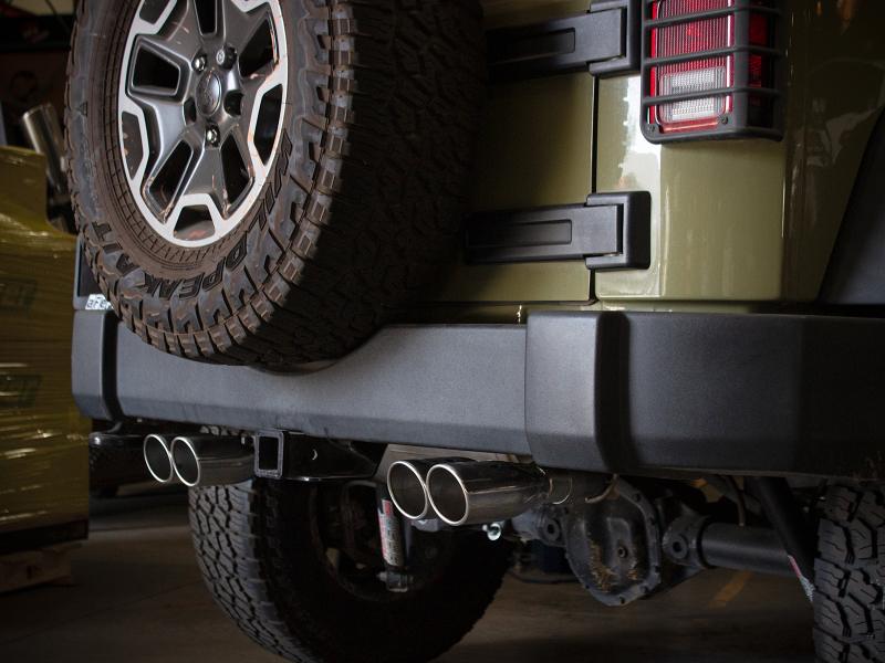 Jeep Wrangler JK Exhaust Axle Back - Rear - aFe - Vulcan Series 2.5in 304 SS - Polished - V6-3.6/3.8L - `07-`18