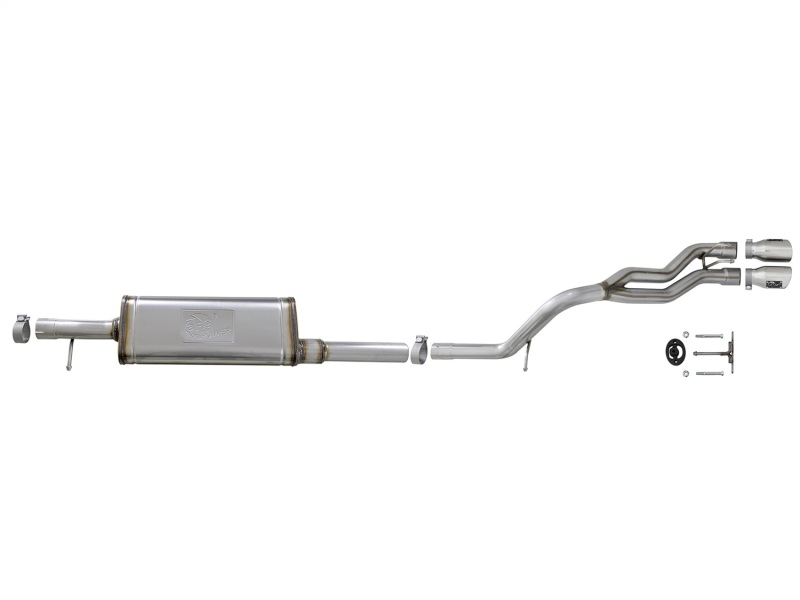 Jeep Wrangler JK Exhaust Cat Back - Rear - aFe - Rebel Series - Polished - V6 3.6/3.8L - `07-`18