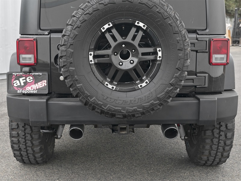 Jeep Wrangler JK Exhaust Axle Back - Rear - aFe - Rebel Series - Black - V6 3.6L/3.8L - `07-`18