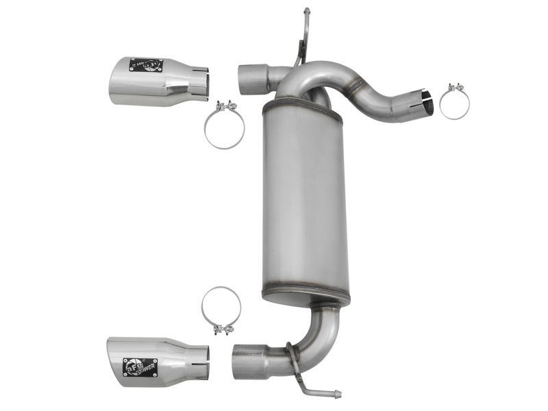 Jeep Wrangler JK Axle-Back Exhaust - Rear - aFe - Rebel Series 2.5in 409 SS - Polished - 3.6L/3.8L - `07-`18