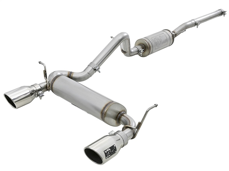 Jeep Wrangler JK Exhaust Cat Back - Rear - aFe - Rebel Series - Polished - V6 3.6L/3.8L - `07-`18