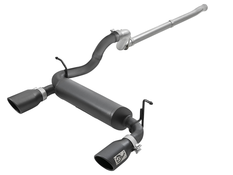 Jeep Wrangler JL Exhaust Cat Back - Rear - aFe - Rebel Series 2.5in 409 SS - Black - 3.6L - `18-`24