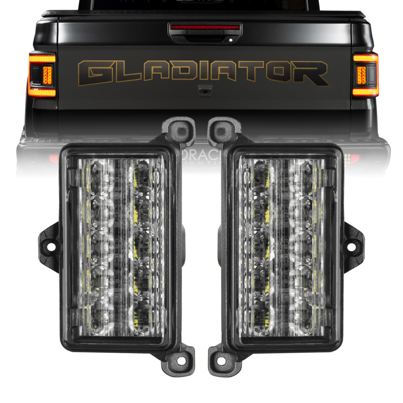 Jeep Gladiator LED Tail Lights - Rear - ORACLE Lighting - Dual Reverse Flush - Amber/White