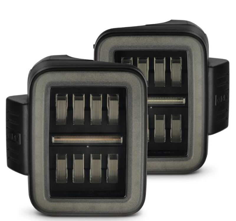 Jeep Gladiator Headlights - AlphaRex - NOVA-Series Prismatic LED - Alpha-Black - `19-`24