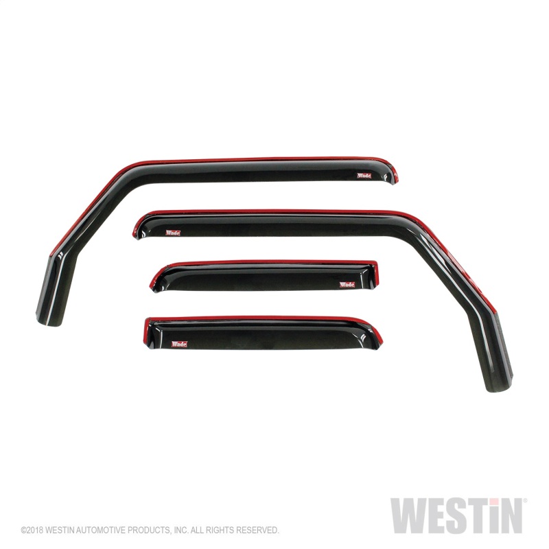 Jeep Wrangler JL Wind Deflector - Side - Westin - In-Channel - Smoke - `18-`23
