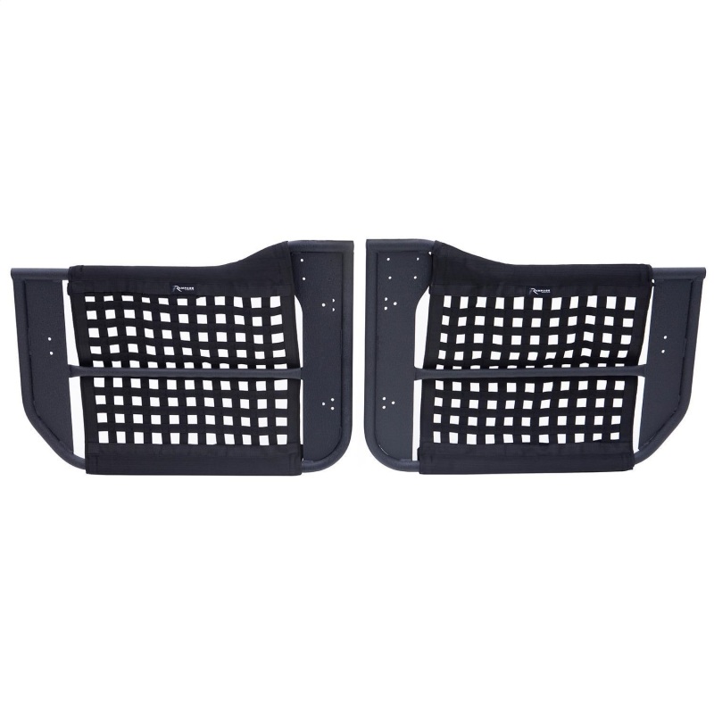 Jeep Wrangler JK Tube Doors with Netting - Rear - Rampage - Trail Doors - Black - `07-`18