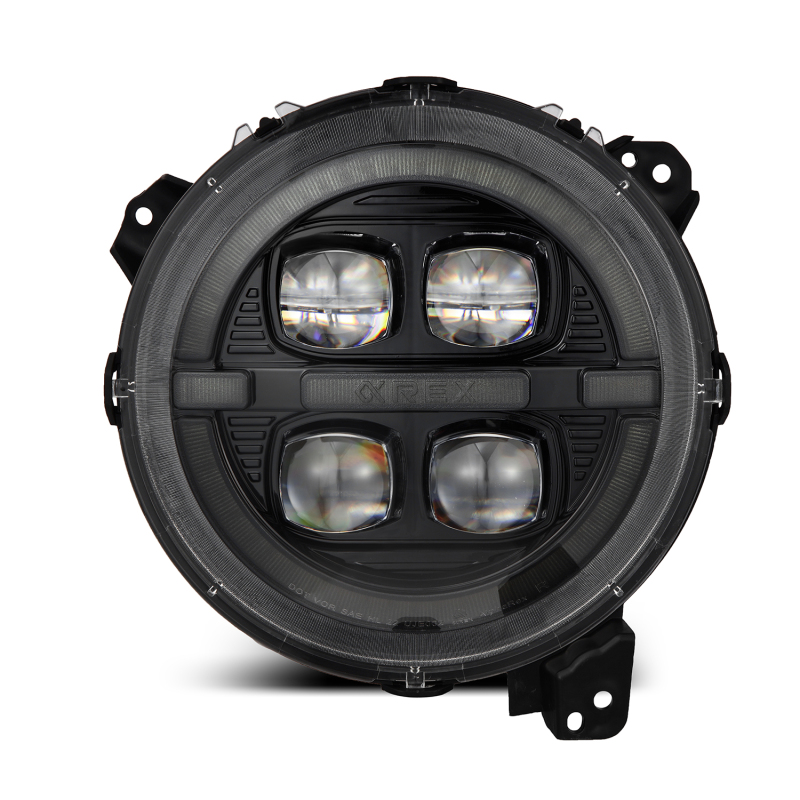 Jeep Gladiator Headlights - AlphaRex - NOVA-Series LED Projector - Alpha-Black - `18-`23
