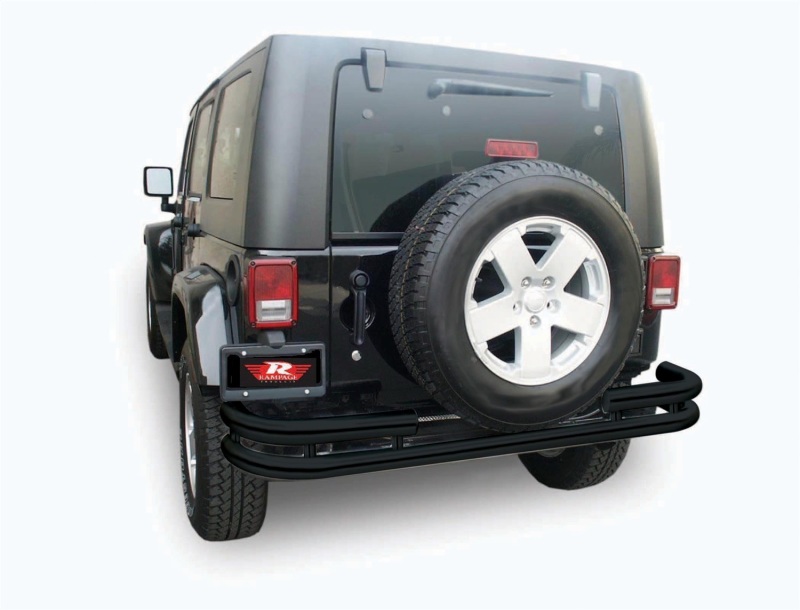 Jeep Wrangler JK Double Tube Rear Bumper - Rear - Rampage - Black - `07-`18