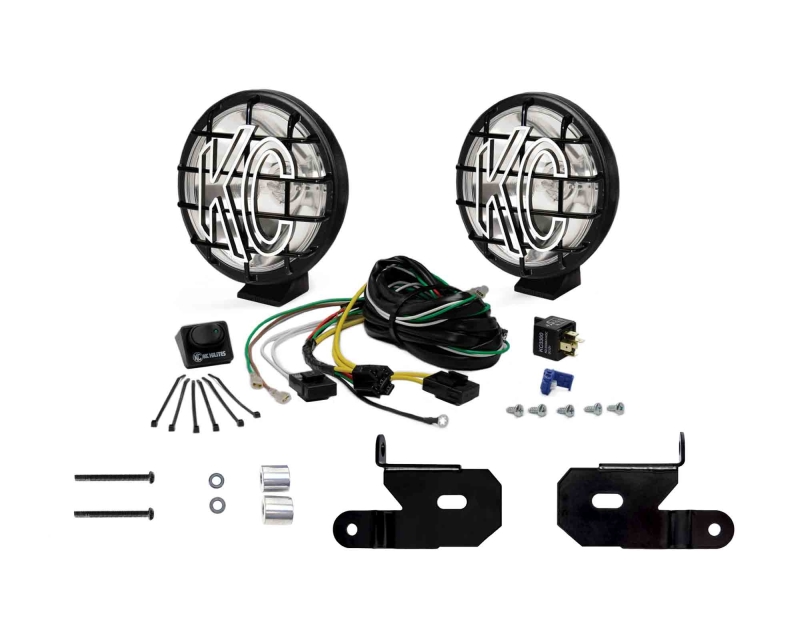 Jeep Gladiator Light Mounts - A-Pillar - KC HiLiTES - Apollo Pro Halogen 6in Spot - Black - `20-`23