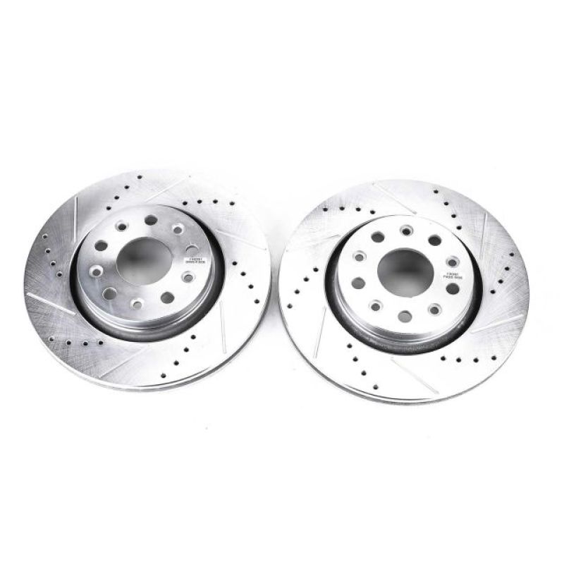 Jeep Gladiator Brake Rotors (2) - Front - PowerStop - Evolution Drilled & Slotted - Silver Zinc - 2020